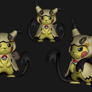 Mimikyu Pikachu Cosplay STL 3D printed figure, back view