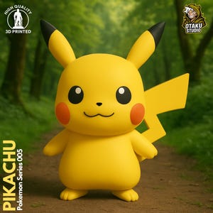 Pikachu STL | Modello 3D Pokémon | Figura Stampabile 3D | FDM e Resina | Oggetto da Collezione Fan Art