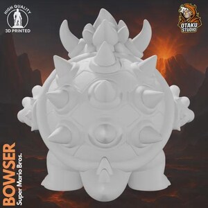 Bowser STL 3D printed figure, close-up detail