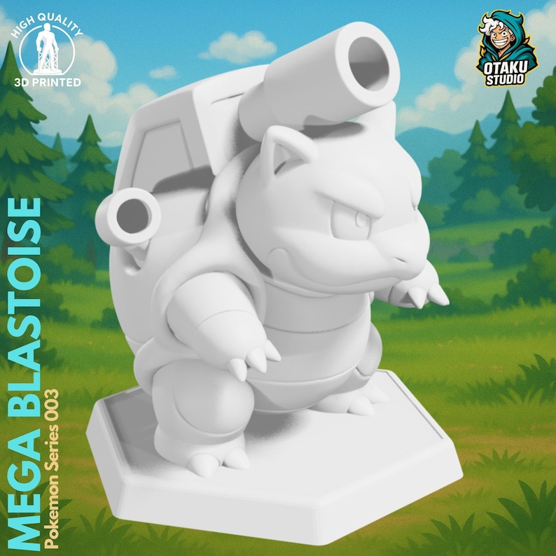 Mega Blastoise STL 3D printed figure, top view