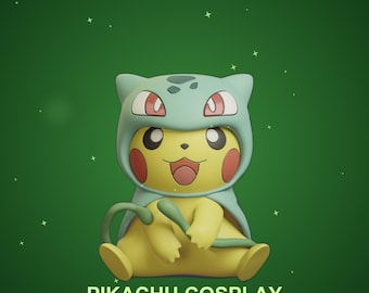 Pikachu Bulbasaur Cosplay 3D Print Model | FDM & Resin Compatible (STL File)