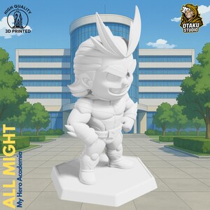 All Might STL 3D printed figure, slicer preview