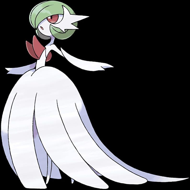 Mega Gardevoir Pokemon official artwork, included in the 36 Mega Evolution STL bundle