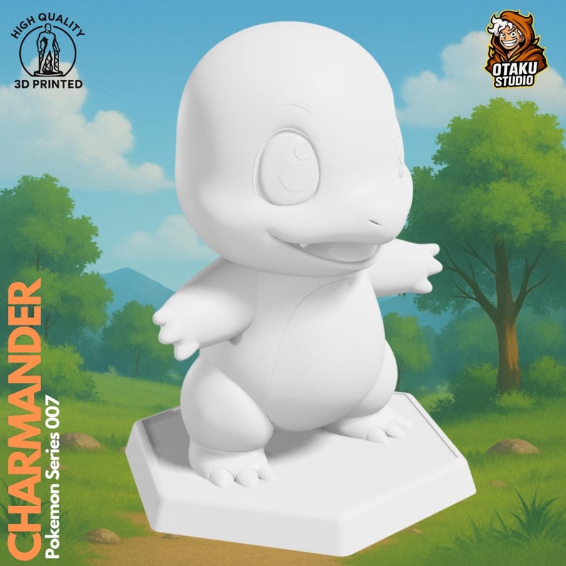 Charmander STL 3D printed figure, slicer preview