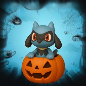 Riolu Pumpkin Halloween Pokemon STL 3D printable model