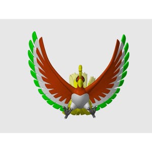 Ho-Oh 3D printed multicolor Pokemon STL figure
