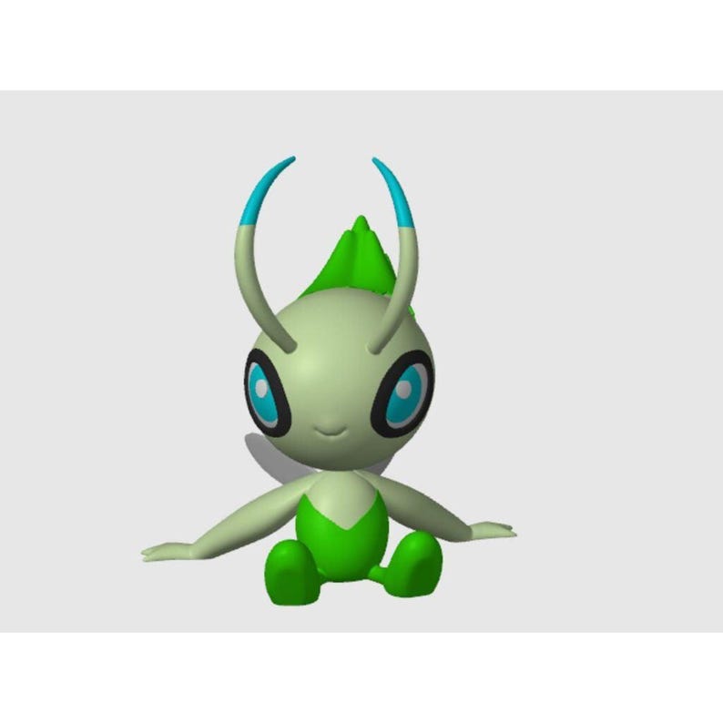 Celebi 3D printed multicolor Pokemon STL figure