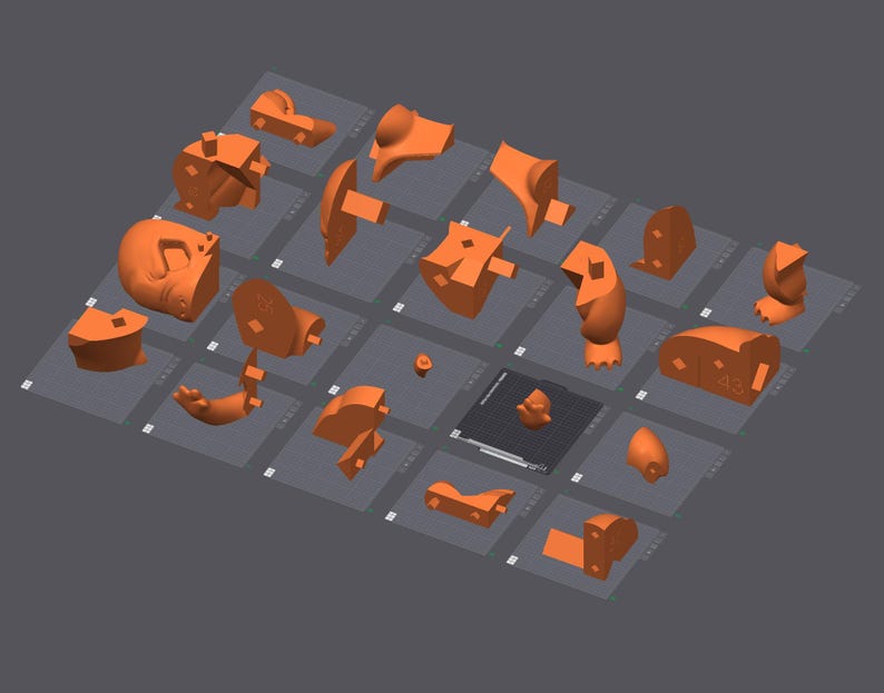 Pokemon window cling STL file split into separate colour parts for multicolour 3D printing
