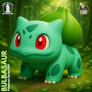 Bulbasaur STL 3D printed figure, front view