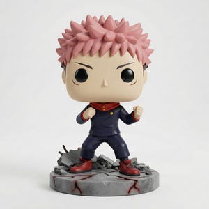 Yuji Itadori Funko Pop style STL 3D printed figure, side view