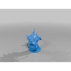Gyarados head STL file preview in slicer software, multicolor Pokemon 3D model