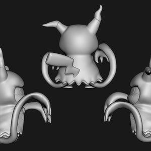 Mimikyu Pikachu Cosplay STL 3D printed figure, alternate angle