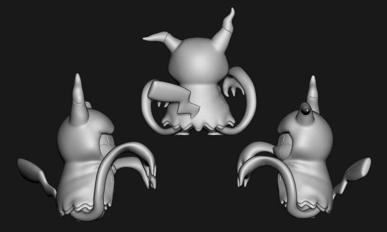Mimikyu Pikachu Cosplay STL 3D printed figure, alternate angle