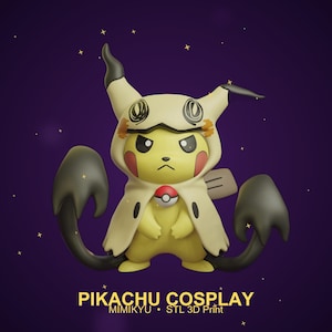 Mimikyu Pikachu Cosplay STL 3D printed figure, front view