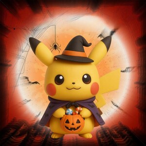 Pikachu Witch Halloween Pokemon STL 3D printable model