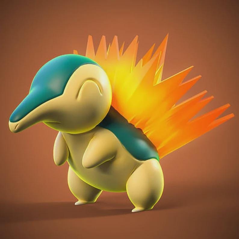 Cyndaquil Pokemon STL figure, 3D printable model