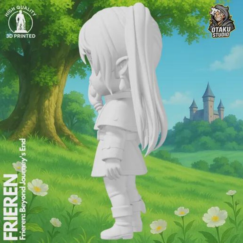 Frieren Chibi STL 3D printed figure, 3D printed photo