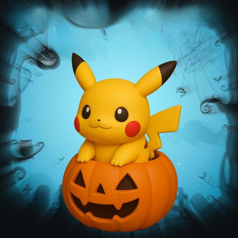 Pikachu Pumpkin Halloween Pokemon STL 3D printable model
