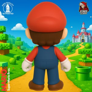 Mario STL 3D printed figure, side view