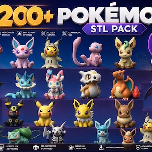 1200+ Pokemon STL Bundle | Organized Complete Collection | Commercial License | FDM Resin AMS Multicolor | Instant Download
