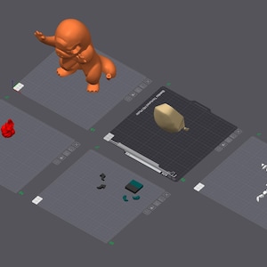 Pokemon window cling STL file split into separate colour parts for multicolour 3D printing