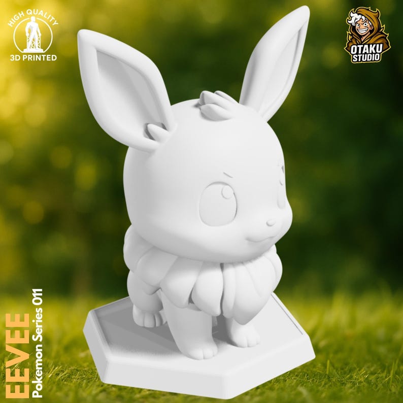 Eevee Pokemon STL 3D printed figure, alternate angle