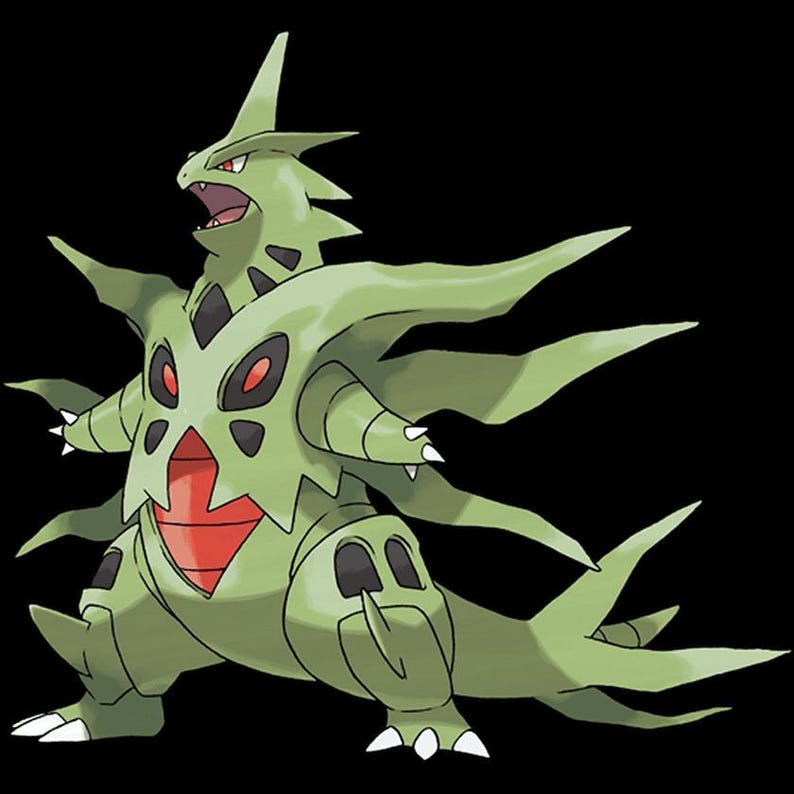 Mega Tyranitar Pokemon official artwork, included in the 36 Mega Evolution STL bundle