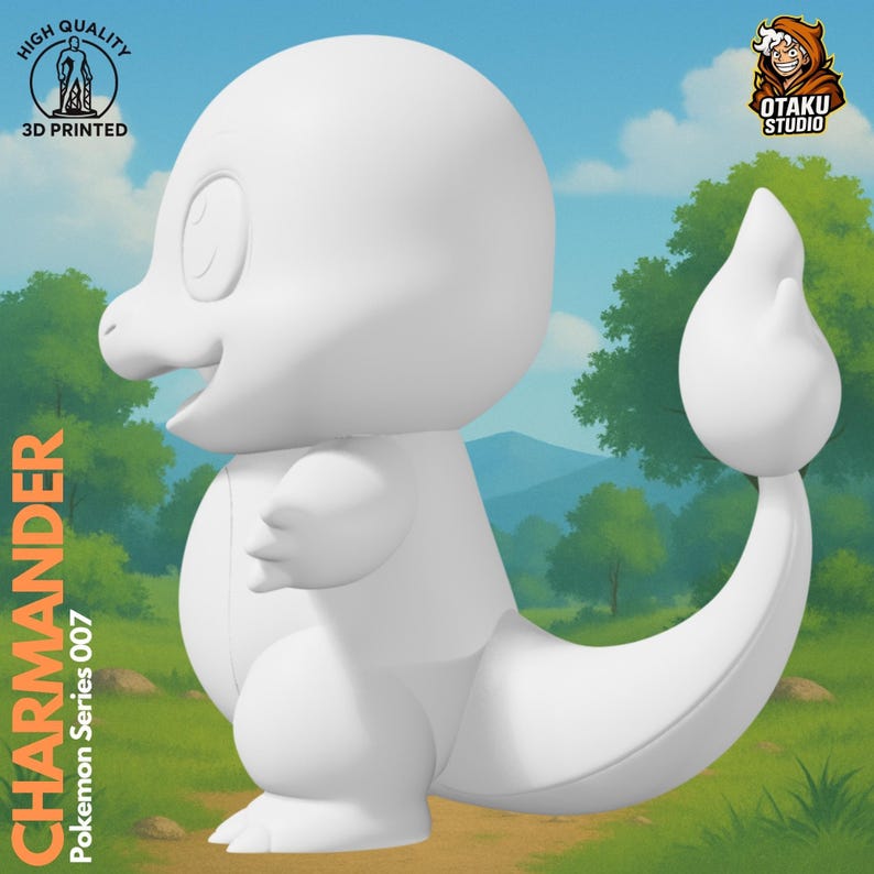 Charmander STL 3D printed figure, alternate angle