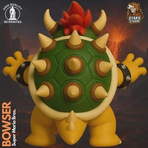 Bowser STL 3D printed figure, side view