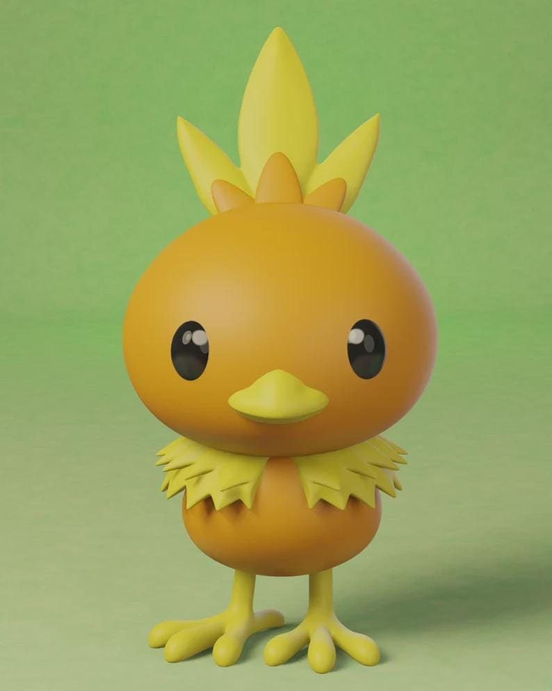 Torchic Pokemon STL figure, 3D printable model