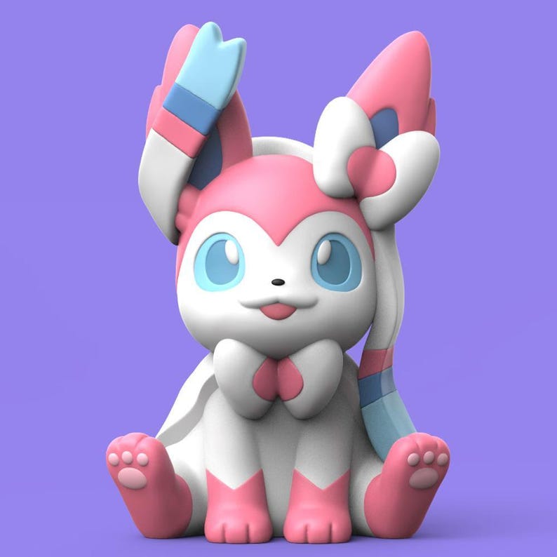 Sylveon Pokemon STL figure, 3D printable model