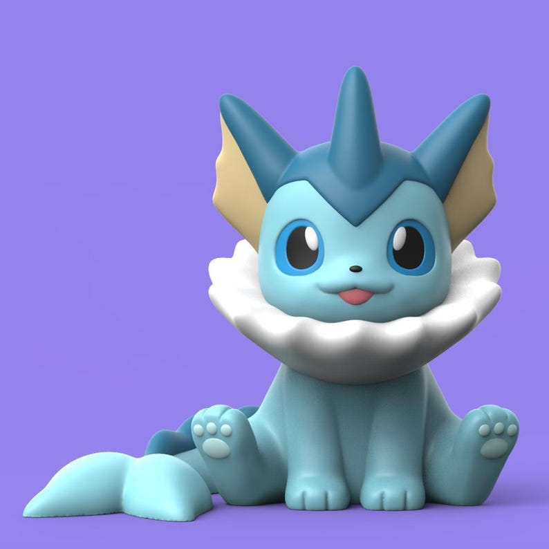 Vaporeon Pokemon STL figure, 3D printable model