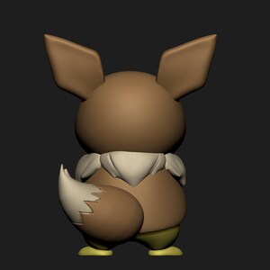 Eevee Pikachu Cosplay STL 3D printed figure, back view