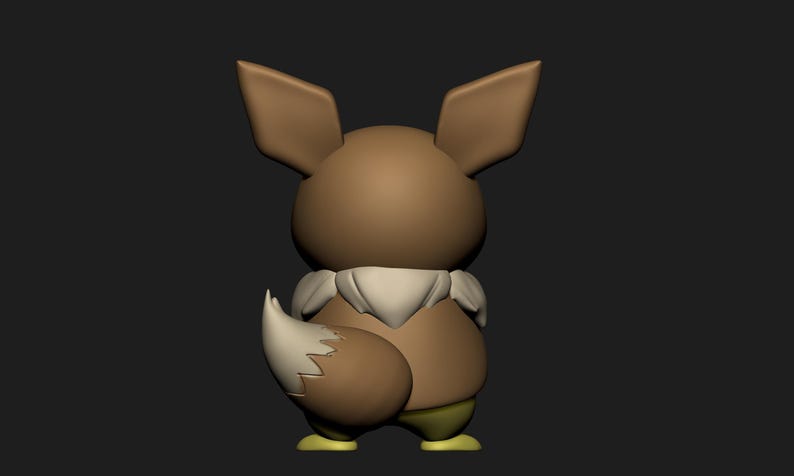 Eevee Pikachu Cosplay STL 3D printed figure, back view