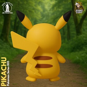 Pikachu Pokemon STL 3D printed figure, side view