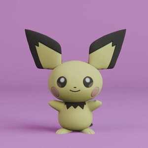 Pichu Pokemon STL figure, 3D printable model