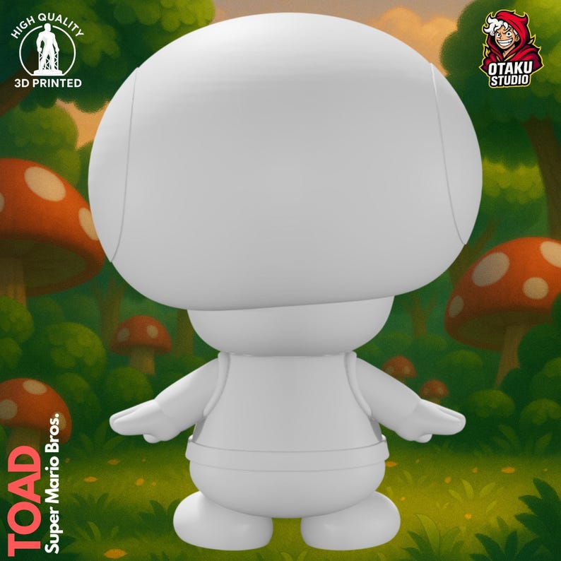 Toad STL 3D printed figure, close-up detail