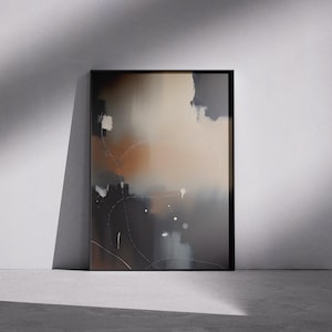 Terracotta Abstract Brushstroke Art Print: Modern Minimalist Painting (Digital Download)
