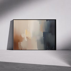 Terracotta Abstract Brushstroke Art Print: Modern Minimalist Painting (Digital Download)