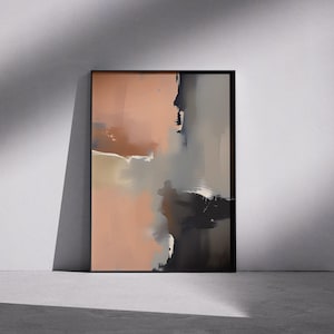 Terracotta Abstract Art Print: Modern Brushstroke Painting (Digital Download)