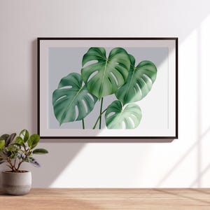 Aquarell Monstera Blatt Druck: Tropisches Grün Wandkunst (Digitaler Download)