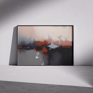 Terracotta Abstract Art Print: Modern Brushstroke Painting (Digital Download)