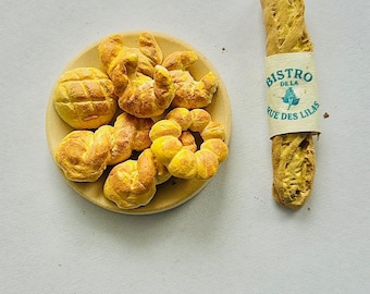 Handmade Miniature French Bread | Bistro Dollhouse Food, 1:12 Scale
