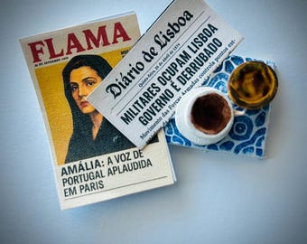 Portuguese Fridge Magnet – Custom Retro Newspaper & Magazine Miniature