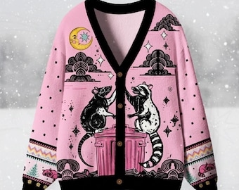 RETIRING SOON - Raccoon Trash Can Cardigan - Etsy