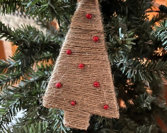 Twine Farmhouse Tree Ornaments --Set of 3