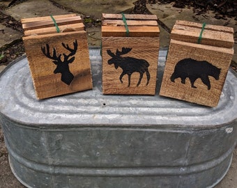 Wildlife hanging blocks-set of 3