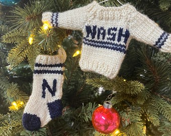 Miniature Hand Knit Custom Stocking