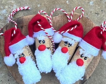 Cork Santa Ornaments