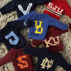 Mini Hand Knit Christmas College Sweater Decoration/Ornament